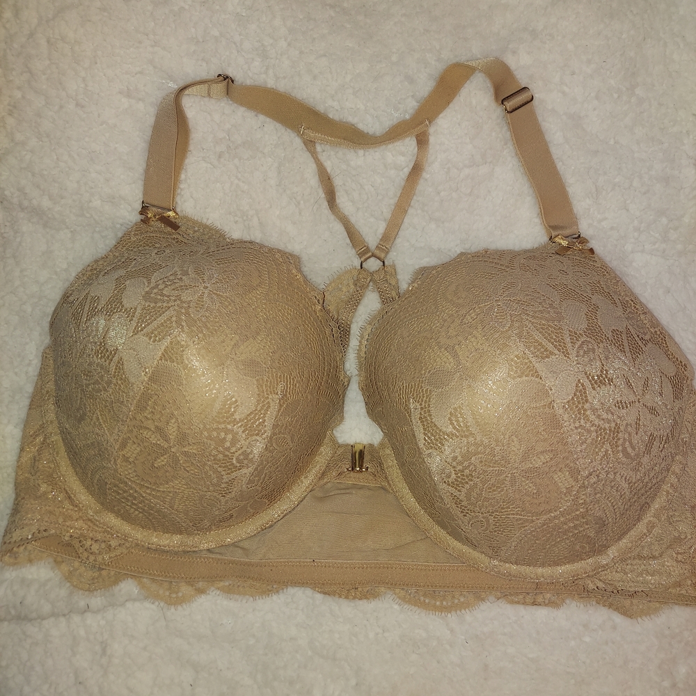 Cacique Tan Floral Lace Bra